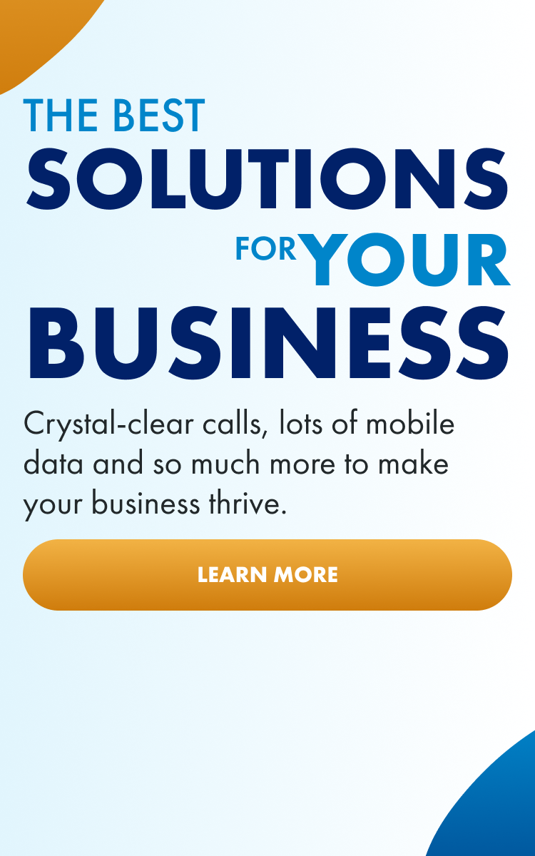 Mobile homepage banner of Flow Business in Jamaica, promoting telecom solutions for small businesses