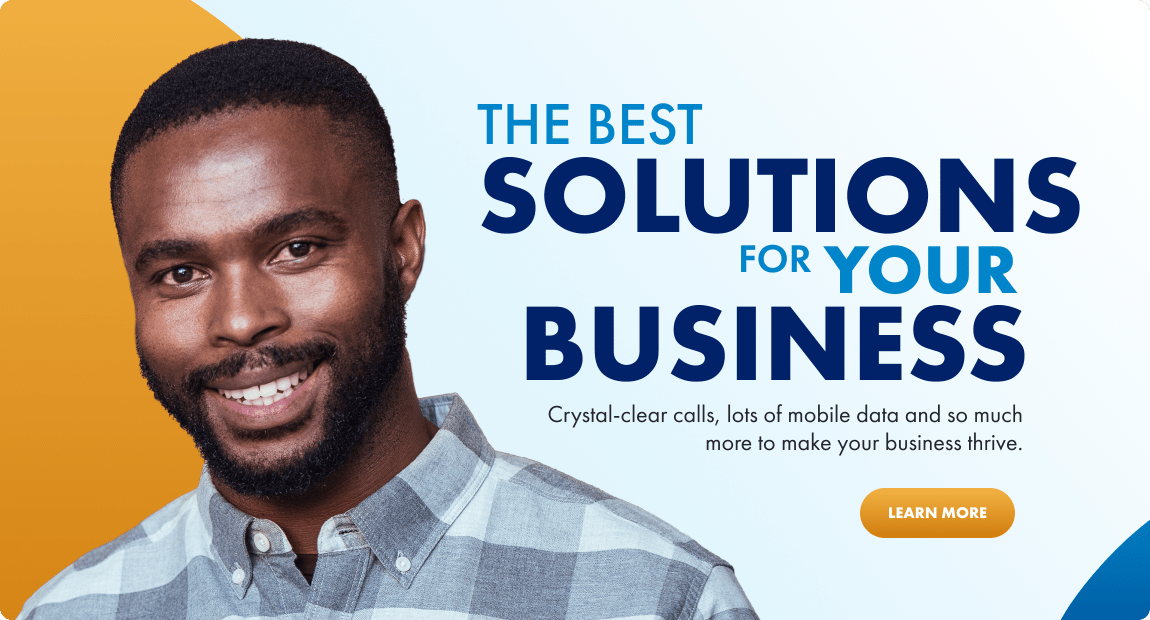 Desktop version of Flow Business homepage banner in Jamaica, highlighting telecom services for small and medium enterprises