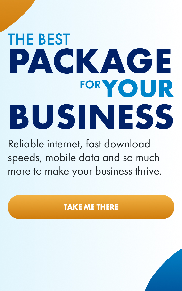 Mobile homepage banner of Flow Business in Saint Kitts, promoting telecom solutions for small businesses